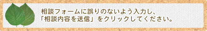 診療フォームに誤りのないよう入力し、「相談内容を送信」をクリックしてください。